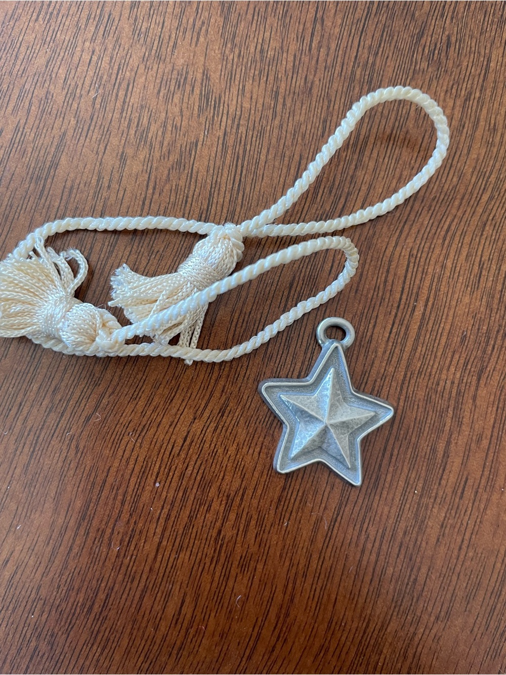 Longaberger 2001 Inaugural Tie On Basket Accessory Silver Pewter Star
